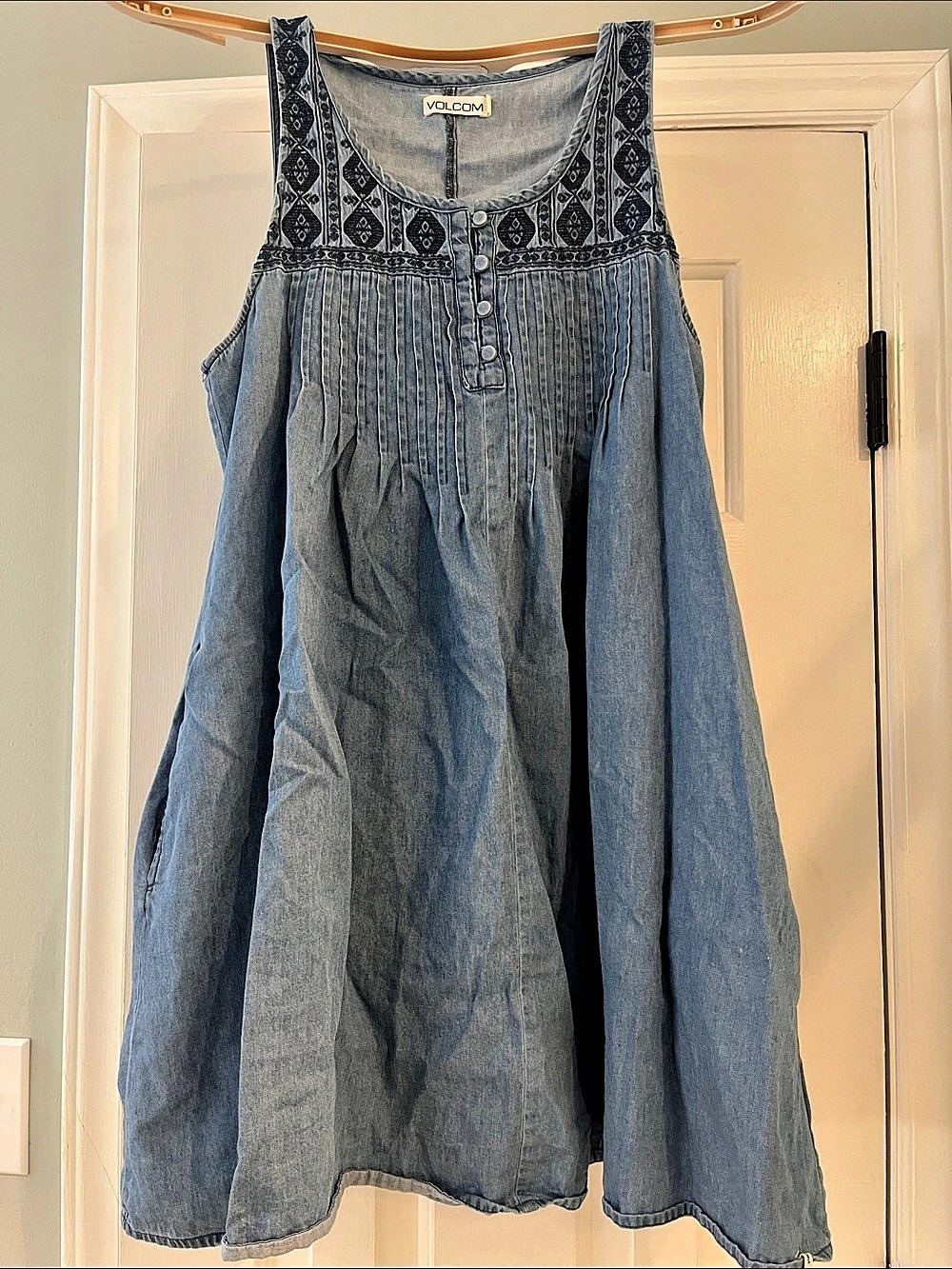 Volcom Geometric Mini Dress in Blue Size Medium